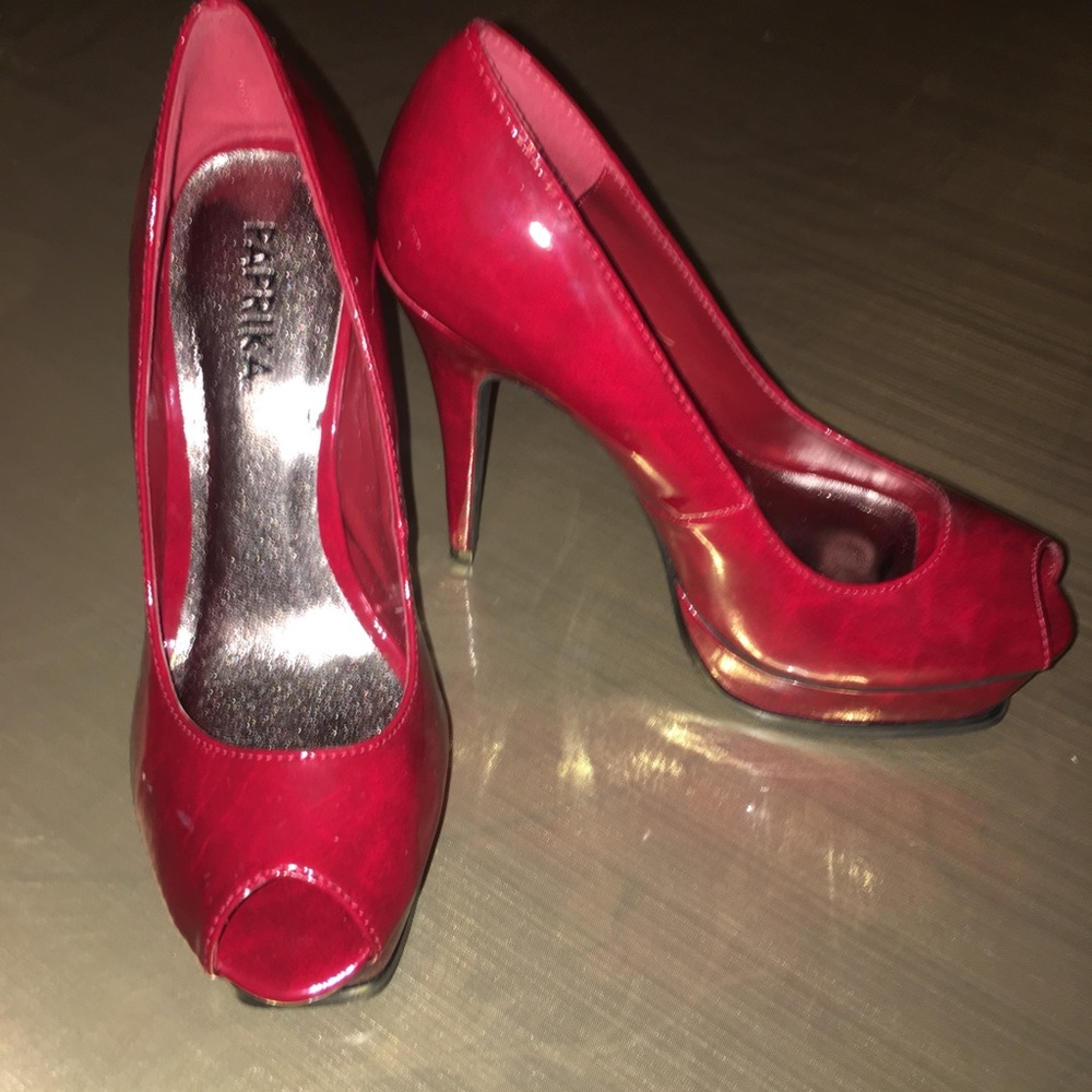 Red Platform Heels